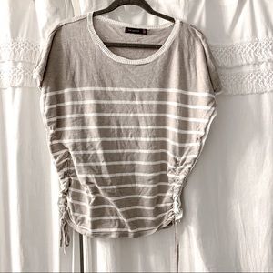 Tan / Beige & White Striped